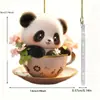 Pendente Panda Fofo de Xícara de Chá Novo Produto Transfronteiriço Decoração de Carro Pingente de Animal Acrílico Pingente de Natal Decoração