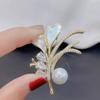 Broche de zircão pérola de casca de trigo Moda coreana versátil corsage pino antiderrapante fivela terno coat acessórios