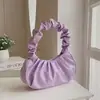Bolsa Feminina 2025 Grande Capacidade Nova Bolsa de Ombro Plissada Nuvem Moda Bolsa Tote para o Dia a Dia Bolsa Tote Pied-de-Poule