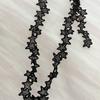 Estrella hueca de 2 cm de ancho accesorios solubles en agua flor rosa bordado blanco y negro encaje diy accesorios para ropa de muñeca