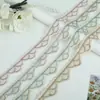 Ribete de Encaje en Forma de Abanico, Encaje Soluble en Agua de Seda de Poliéster, Cortinas, Ropa, Accesorios de Bordado para el Hogar al por Mayor