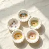 Novo prato de cerâmica esmaltada com desenho animado de 4,5 polegadas, fofo, para sobremesa, para uso doméstico, alto valor estético, popular online