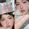 ¡Flores de riqueza humana! Placa de sombra de ojos de nueve colores super brillante, brillo fino, película de brillo perlado, iluminadores 61 maquillaje de ojos para niños