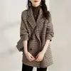 Abrigo de Lana Cuadros Color Avanzado para Mujer 2022 Otoño e Invierno Nuevo Estilo Occidental Delgado que Reduce la Edad
