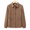 Jaqueta Casual Jacquard Elegante com Gola para Mães e Mulheres, Novo Modelo Outono 2026, Jaqueta Emagrecedora e Valorizadora, Top Elegante