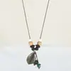 Cadena de Suéter de Cerámica Casual y Elegante para Mujer, Collar Largo Tejido a Mano, Joyería para Estudiantes, Estilo Literario Versátil de Nicho