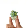 Ornamento de flor de simulação de vidro, tamanho mini, 4 flores+vaso+pássaro, design de arranjo de flores