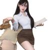 Tenho que trabalhar horas extras esta noite ~ camisola branca justa modeladora da cintura e justa nos quadris para a noite roupa sexy de secretária pura