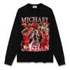 Camiseta Americana Retro High Street Estampada de Manga Corta Cuello Redondo Algodón Pesado Lavado Suelta Escote Pequeño Manga Larga Ins