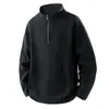 Sudadera de hombre con media cremallera, colección otoño/invierno 2026, versátil, cuello semi-alto, manga larga, engrosada, estilo pullover, color liso, top casual y moderno
