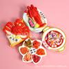 Pegatinas Decorativas para Refrigerador de Comida China Cangrejo Rey Marinado Plato Langosta de Hielo Berenjena Olla Tarjeta Grande de Lujo Juego de Comida