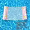 Nova boia inflável de PVC grossa para piscina, com listras transparentes, de duas câmaras, para entretenimento aquático, para uma pessoa, rede inflável