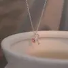 Collar con Candado de Amor Chapado en Plata 925 para Mujer Joyería de Lujo Ligero Sentido Zircón Rosa Forma de Corazón Cadena para Clavícula Joyería para Combinar Diariamente