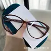 Gafas de miopía para chica europea y americana, estilo ojo de gato TR90 ultraligeras, montura negra para mujer, montura de gafas lisa retro moderna anti-luz azul