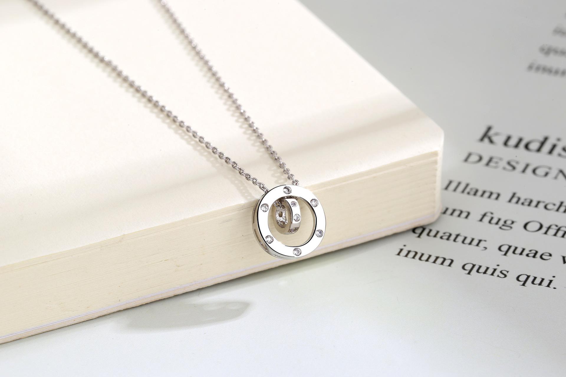 智贝详情图_2欧美流行短款锁骨项链女圆圈环吊坠时尚网红简约满