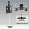 Loja de Roupas Estilo Coreano Manequim para Exposição de Roupas Manequim Feminino de Camurça Meio Corpo Suporte para Manequim Suporte de Exposição de Corpo Humano Completo