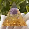 Pirámide Estilo Grava Amatista Natural Pirámide de Resina Acrílica Transfronteriza Artesanías para el Hogar Diy666