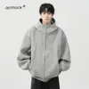 Cárdigan con capucha de punto grueso y grueso con puntadas deconstruidas, suéter de invierno con diseño moderno, chaqueta holgada tipo pareja para hombres y mujeres