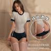 Lencería Sexy Yuri Celebridad de Internet Estilo Japonés Mono de Corte Alto Traje de Baño con Tirantes Sexy Estudiante Hebilla Abierta en la Parte Inferior