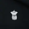 Pendientes de Imitación de Plata Estilo Étnico, Accesorios de Plata con Borlas Étnicas Miao y Dong, Materiales DIY Estilo Antiguo Hanfu, Accesorios Hanfu