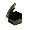 Caja de Joyería Personalizada de Aleación de Zinc, Caja de Anillos de Joyería Metálica Vintage, Caja de Almacenamiento de Joyería Poligonal con Tapa abatible Hecha a Medida