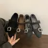 Zapatos Individuales de Felpa con Aumento de Altura Interior y Pedrería para Mujer, Nuevos Zapatos de Invierno 2025 Franceses Mary Jane Peludos, Zapatos de Algodón Grises