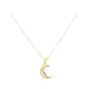 Collar de Estrella de Ocho Puntas con Circonita de Venta Caliente Transfronteriza Europea y Americana para Mujer Colgante de Luna Cadena para Clavícula Accesorios Luna Creciente Estación Independiente para Mujer