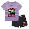 Camiseta de cuello redondo para niños, pantalones cortos, camiseta informal coreana, conjunto de camiseta interior absorbente de sudor, de caramelo, de verano 2023