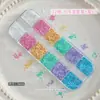 12 Divisórias Lantejoulas Coração 1mm Decorações para Nail Art Celebridade da Internet Super Brilhantes Mini Estrela de Cinco Pontas Decoração DIY para Unhas Glitter de Estrela
