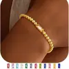 Moda Transfronteriza Europea y Americana Ins Pulsera de Perlas Redondas Piedra de Nacimiento de Diciembre Joyería de Mano Simple de Acero Inoxidable Tendencia Nuevo Estilo para Mujeres