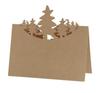 Tarjeta de asiento de ciervo de árbol de Navidad de papel kraft, tarjeta de mariposa láser hueca, tarjeta de mesa creativa para Navidad
