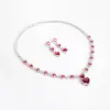 Colar Brincos Conjunto de Joias Moda Amor Transfronteiriço Aliexpress Conjunto de Joias de Casamento Zircônia de Noiva Conjunto de Colar