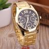 Reloj de Pulsera Dorado con Banda de Acero Romano para Hombre, Reloj de Regalo Sencillo, Reloj Casual de Moda para Hombre Fabricante Mayorista