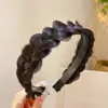 Diadema Trenzada de Perlas de Moda Espina de Pescado Trenzada Esponjosa Antideslizante Para Lavado de Cara Salida Corona Alta Pasador Accesorio para el Cabello