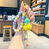 Nova corrente colorida de cabaça para celular, pingente de bolsa, cordão curto de pulso para celular, presente para namoradas