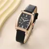 Relógio Quadrado Retro Feminino com Números Cravejados de Diamante, Relógio Casual para Mulheres, Relógio de Pulso de Quartzo Popular e da Moda para Mulheres