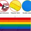 Bandera plisada semicircular colorida estilo Amazon para barandillas exteriores, bandera colgante para eventos, celebraciones y pancarta de decoración de balcón