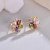 Brincos Vintage Barrocos de Prata S925 com Design Floral, Brincos de Moda de Luxo Leve, Banhados a Ouro Real, Pedras de Zircônia
