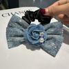 Corea del Sur Mezclilla Lavada Mariposa Círculo de Colon Flor de Camelia Cuerda de Corbata Tendón de Cuero Nuevos Accesorios para el Cabello