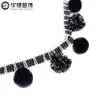 Pom-pom de 3cm de diâmetro + bola de pinha cortina renda emenda dupla cor borda lateral franja de emenda lateral