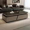 Juego de mesa de centro de doble capa 2026, diseño simple y moderno, adecuado para apartamentos pequeños, estilo de lujo ligero, con almacenamiento, hecho de tablero artificial
