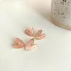 Brincos de Entrada Francesa Luxo Rosa Menina Brincos High-end Retrô Refinado Brincos de Prata Esterlina Doce Elegante
