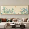 Sofá Escritório Estilo Chinês Quadro Novo Pintura Decorativa Mural de Parede de Fundo Sala de Estar Estudo Pintura de Paisagem Mil Milhas Pintura Pendurada Rios e Montanhas