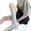 25 Juego de Medias de Pie Nuevas de Primavera y Verano Color Macarrón Coreano Color Sólido Calcetines con Volantes de Oreja de Madera Calcetines Versátiles