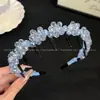 Tiara Luxuosa e Fashion com Contas de Cristal e Design Elaborado de Onda, Tiara Dentada, Grampo de Cabelo Fofo Estilo Francês Alto para Mulheres