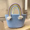 Canasta de Mano Arcoíris Regalo de Regreso Luna Llena del Bebé Año Viejo Banquete de los Cien Días de los Niños Regalo de Acompañamiento Caja de Regalo de Cumpleaños Tejida