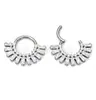 Pendientes Trapezoidales de Circonita con Diamantes Completos de Titanio F136 Aro Cerrado Sin Aro de Presión Joyería para Perforaciones de Aleación de Titanio G23 Anillo de Nariz Anillo de Labio