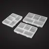 Caja L5-155-L5-260, varias cajas rectangulares transparentes de plástico con 5 compartimentos, caja de almacenamiento con compartimentos multicolor para cuentas de juguete