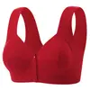 Sujetador Rojo para Mujeres en su Año Zodiacal del Caballo, con Copas Fijas, Cierre Frontal y Sin Aros, Adecuado para Madres de Mediana Edad y Mayores