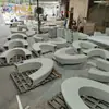 Fabricante de Foshan Fezes Personalizadas de Terrazzo Branco Fezes de Concreto Acabadas Pré-fabricadas Assento para Árvore de Paisagismo Externo Piscina